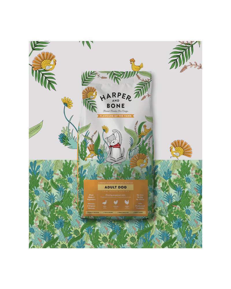 Harper & Bone Dog Adult Medium & Large Flavours Farm 12 Kg.