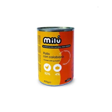 Milu Lata Perro Pollo Y Calabaza 400 Gr