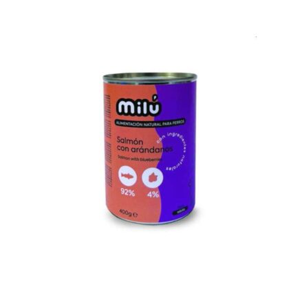 Milu Lata Perro Salmon Con Arandanos 400 Gr