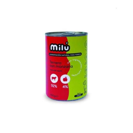 Milu Lata Perro Ternera Manzana 400 Gr